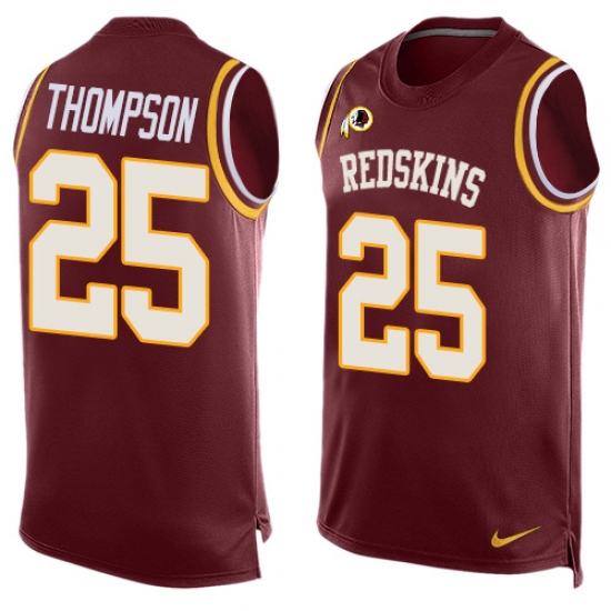 Men's Nike Washington Redskins 25 Chris Thompson Limited Red Player Name & Number Tank Top NFL Jersey