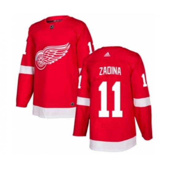 Men's Adidas Detroit Red Wings 11 Filip Zadina Premier Red Home NHL Jersey