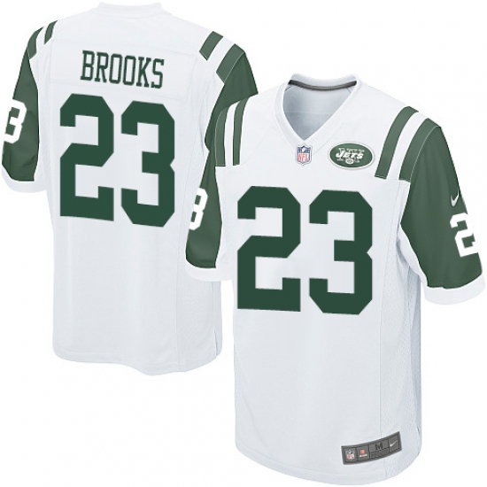 Men's Nike New York Jets 23 Terrence Brooks Game White NFL Jersey