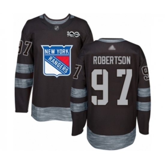 Men's New York Rangers 97 Matthew Robertson Authentic Black 1917-2017 100th Anniversary Hockey Jersey