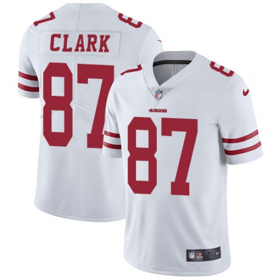 Men's Nike San Francisco 49ers 87 Dwight Clark White Vapor Untouchable Limited Player NFL Jersey
