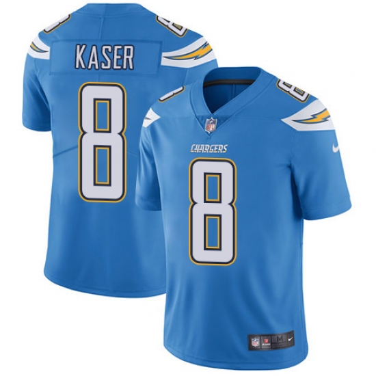 Men's Nike Los Angeles Chargers 8 Drew Kaser Electric Blue Alternate Vapor Untouchable Limited Player NFL Jersey