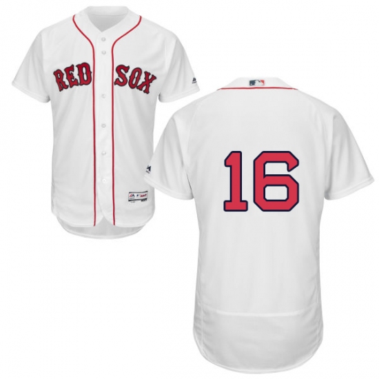 Men's Majestic Boston Red Sox 16 Andrew Benintendi White Flexbase Authentic Collection MLB Jersey