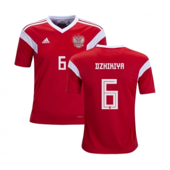 Russia 6 Dzhikiya Home Kid Soccer Country Jersey