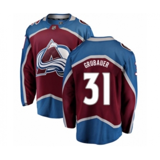 Youth Colorado Avalanche 31 Philipp Grubauer Authentic Maroon Home Fanatics Branded Breakaway NHL Jersey