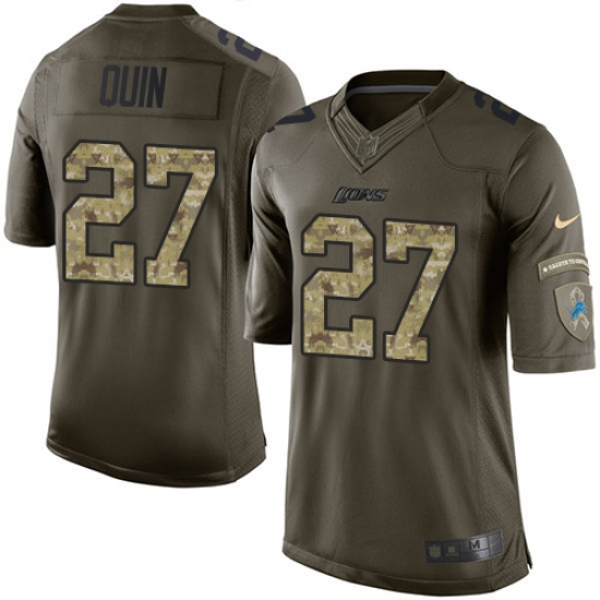 Youth Nike Detroit Lions 27 Glover Quin Elite Green Salute to Service NFL Jersey