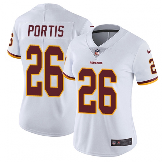 Women's Nike Washington Redskins 26 Clinton Portis White Vapor Untouchable Limited Player NFL Jersey