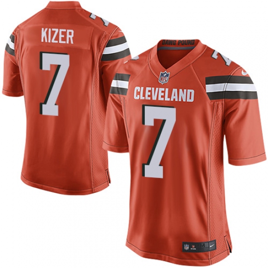 Men's Nike Cleveland Browns 7 DeShone Kizer Game Orange Alternate NFL Jersey