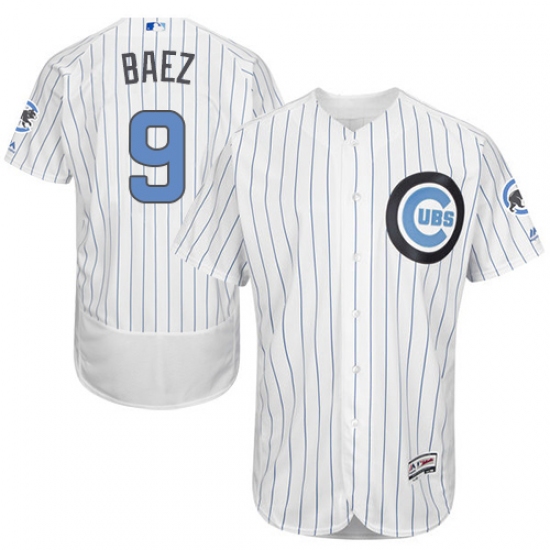 Men's Majestic Chicago Cubs 9 Javier Baez Authentic White 2016 Father's Day Fashion Flex Base MLB Jersey