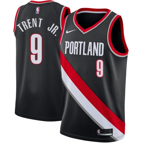 Men's Nike Portland Trail Blazers 9 Gary Trent Jr. Swingman Black NBA Jersey - Icon Edition