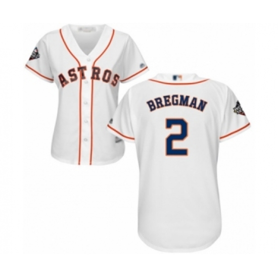 Women's Houston Astros 2 Alex Bregman Authentic White Home Cool Base 2019 World Series Bound Baseball Jersey