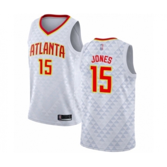 Women's Atlanta Hawks 15 Damian Jones Authentic White Basketball Jersey - Association Edition