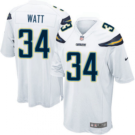 Men's Nike Los Angeles Chargers 34 Derek Watt Game White NFL Jersey