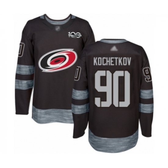 Men's Carolina Hurricanes 90 Pyotr Kochetkov Authentic Black 1917-2017 100th Anniversary Hockey Jersey