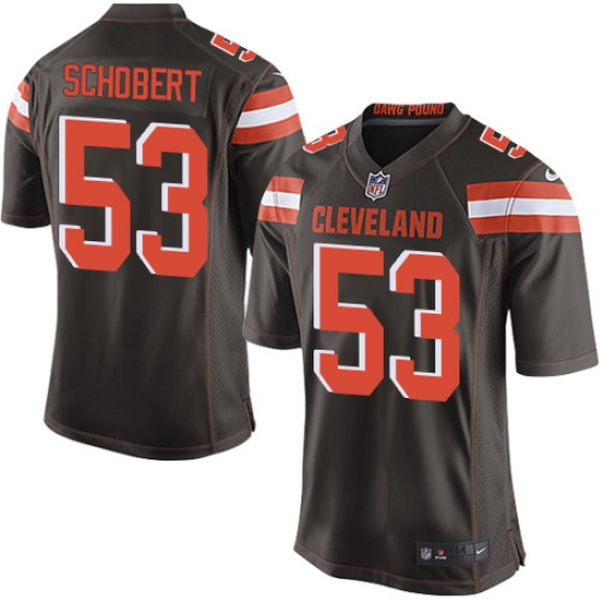 Men's Nike Cleveland Browns 53 Joe Schobert Game Brown Team Color NFL Jersey