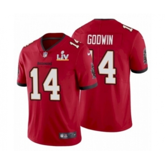 Men's Tampa Bay Buccaneers 14 Chris Godwin Red 2021 Super Bowl LV Jersey