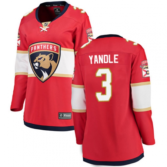 Women's Florida Panthers 3 Keith Yandle Fanatics Branded Red Home Breakaway NHL Jersey