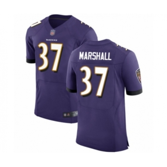 Men's Baltimore Ravens 37 Iman Marshall Purple Team Color Vapor Untouchable Elite Player Football Jersey