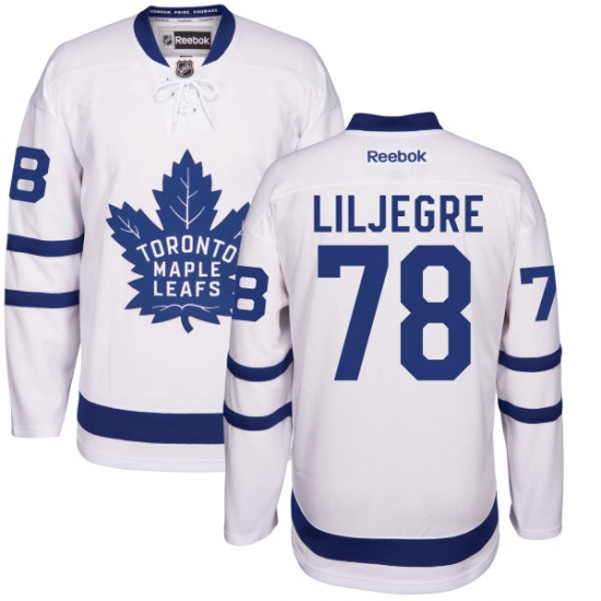 Women's Reebok Toronto Maple Leafs 78 Timothy Liljegren Authentic White Away NHL Jersey