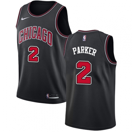 Women's Nike Chicago Bulls 2 Jabari Parker Swingman Black NBA Jersey Statement Edition