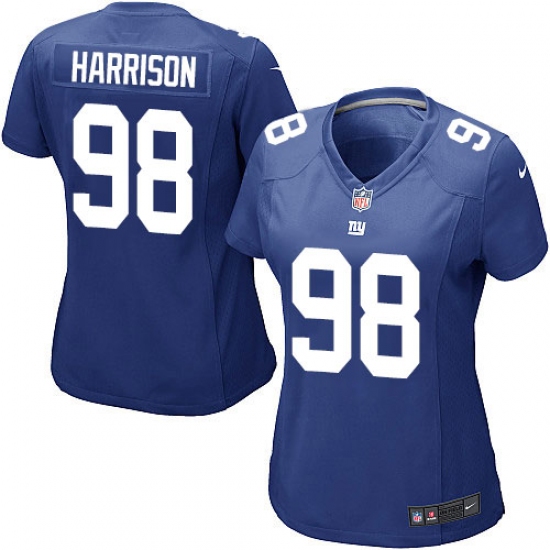 Women's Nike New York Giants 98 Damon Harrison Game Royal Blue Team Color NFL Jersey