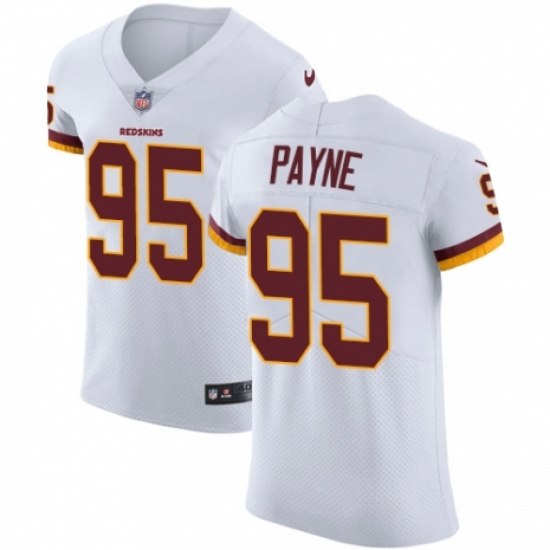 Men's Nike Washington Redskins 95 Da'Ron Payne White Vapor Untouchable Elite Player NFL Jersey