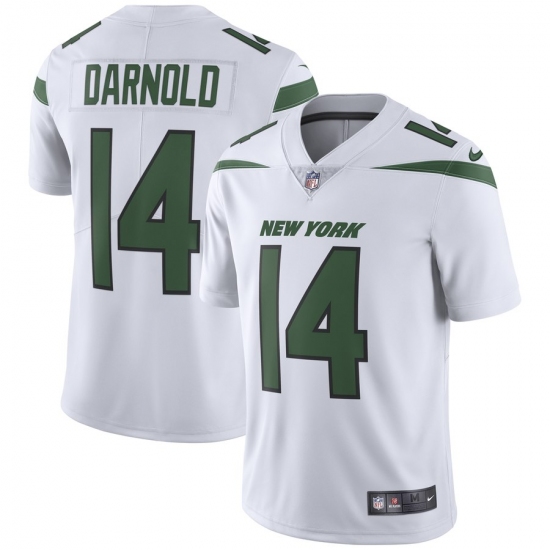 Men's New York Jets 14 Sam Darnold Nike White Vapor Limited Jersey