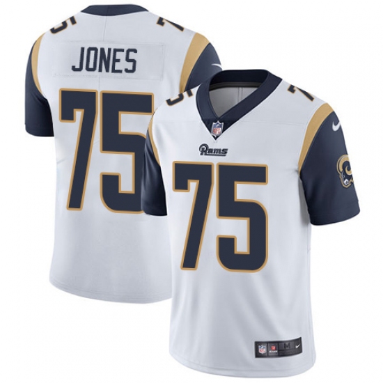 Men's Nike Los Angeles Rams 75 Deacon Jones White Vapor Untouchable Limited Player NFL Jersey