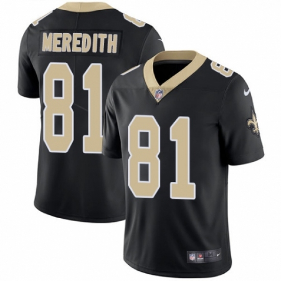 Youth Nike New Orleans Saints 81 Cameron Meredith Black Team Color Vapor Untouchable Limited Player NFL Jersey