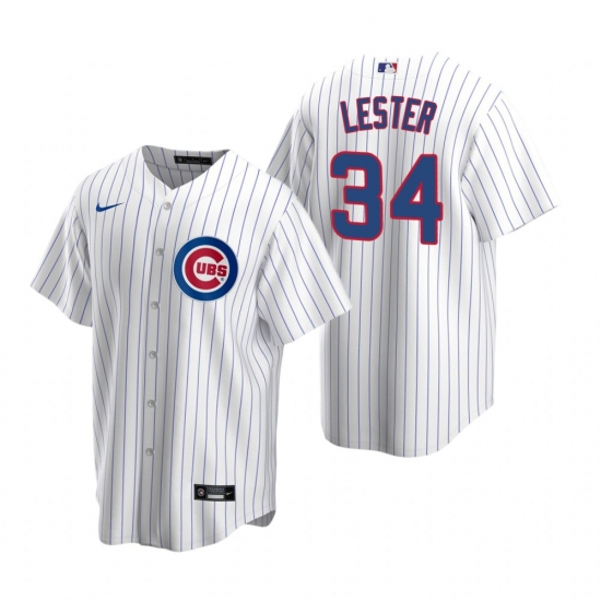 Men's Nike Chicago Cubs 34 Jon Lester White Home Stitched Baseball Jersey