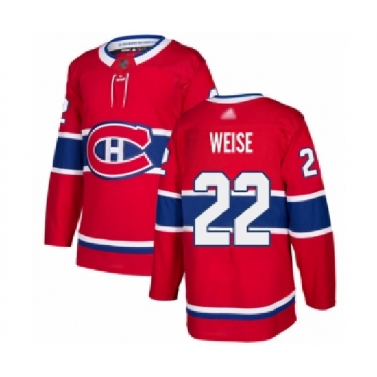 Youth Montreal Canadiens 22 Dale Weise Authentic Red Home Hockey Jersey