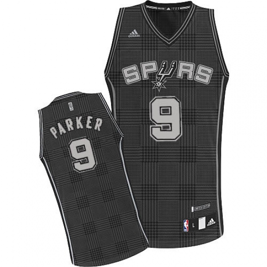 Men's Adidas San Antonio Spurs 9 Tony Parker Swingman Black Rhythm Fashion NBA Jersey