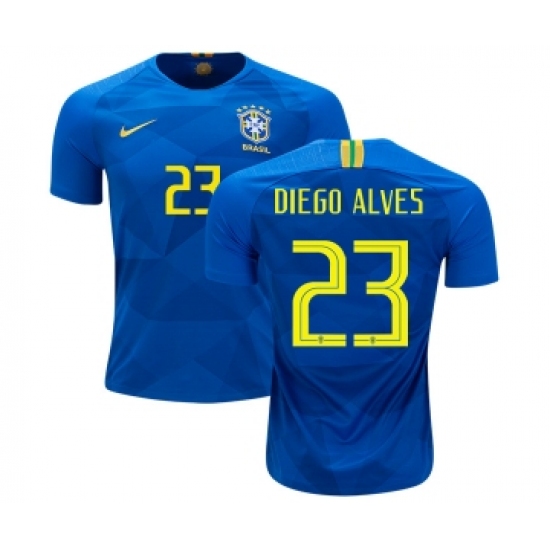 Brazil 23 Diego Alves Away Soccer Country Jersey