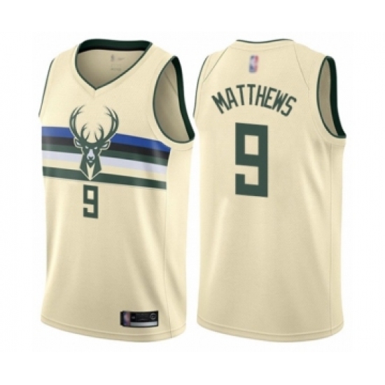 Women's Milwaukee Bucks 9 Wesley Matthews Swingman Cream Basketball Jersey - City Edition