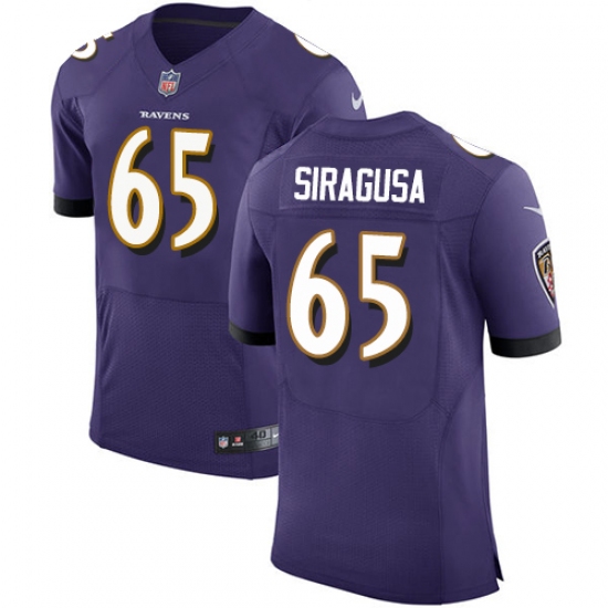 Men's Nike Baltimore Ravens 60 Nico Siragusa Elite Purple Team Color NFL Jersey