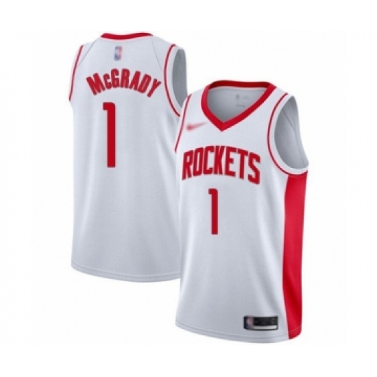 Youth Houston Rockets 1 Tracy McGrady Swingman White Finished Basketball Jersey - Association Edition