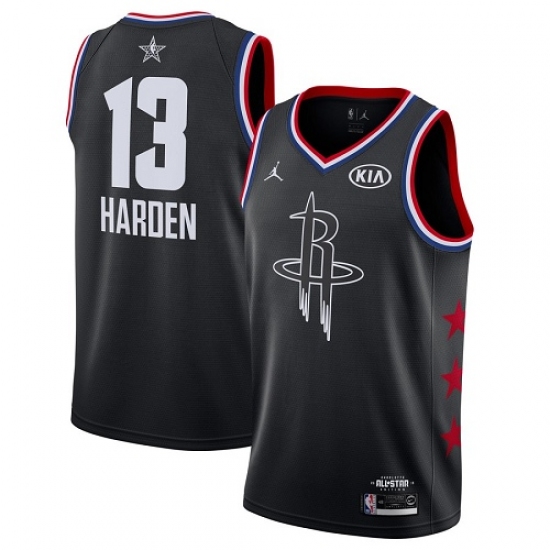 Men's Nike Houston Rockets 13 James Harden Black Basketball Jordan Swingman 2019 All-Star Game Jersey