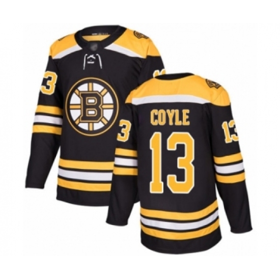 Men's Boston Bruins 13 Charlie Coyle Authentic Black Home Hockey Jersey