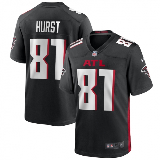 Men's Atlanta Falcons 81 Hayden Hurst Nike Black Game Jersey