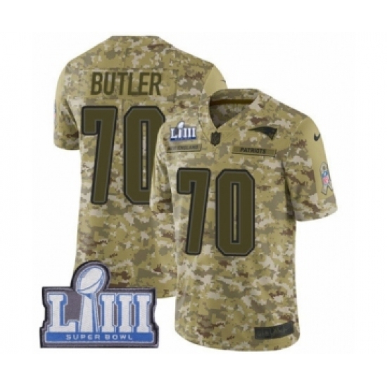 Men's Nike New England Patriots 70 Adam Butler Limited Camo 2018 Salute to Service Super Bowl LIII Bound NFL Jersey