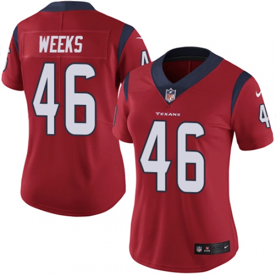 Women's Nike Houston Texans 46 Jon Weeks Limited Red Alternate Vapor Untouchable NFL Jersey