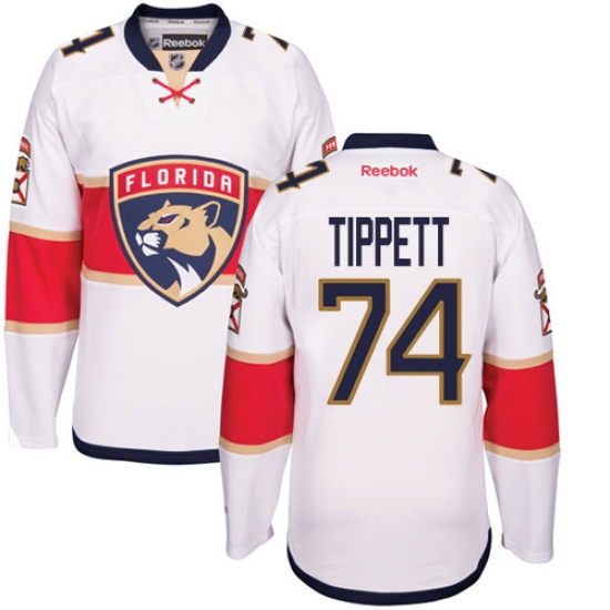 Men's Reebok Florida Panthers 74 Owen Tippett Authentic White Away NHL Jersey