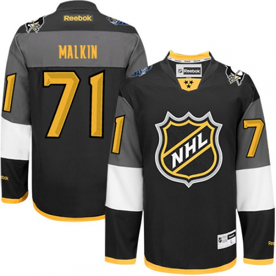 Men's Reebok Pittsburgh Penguins 71 Evgeni Malkin Premier Black 2016 All Star NHL Jersey