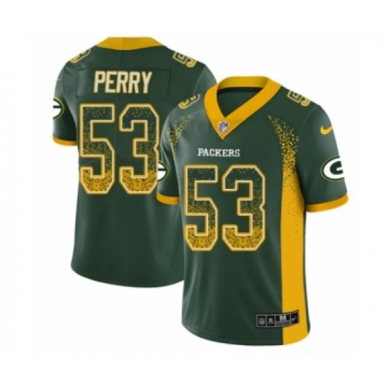 Men's Nike Green Bay Packers 53 Nick Perry Limited Green Rush Drift Fashion NFL Jersey