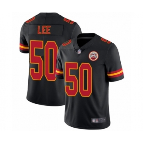 Men's Kansas City Chiefs 50 Darron Lee Limited Black Rush Vapor Untouchable Football Jersey