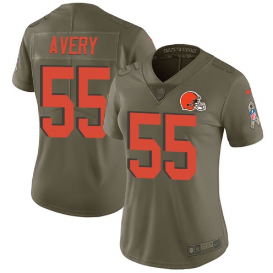 Women's Nike Cleveland Browns 55 Genard Avery Limited Olive 2017 Salute to Service NFL Jersey