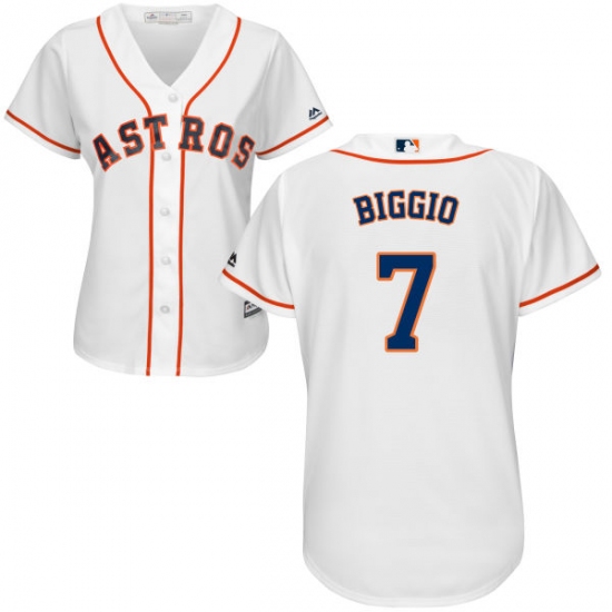 Women's Majestic Houston Astros 7 Craig Biggio Authentic White Home Cool Base MLB Jersey