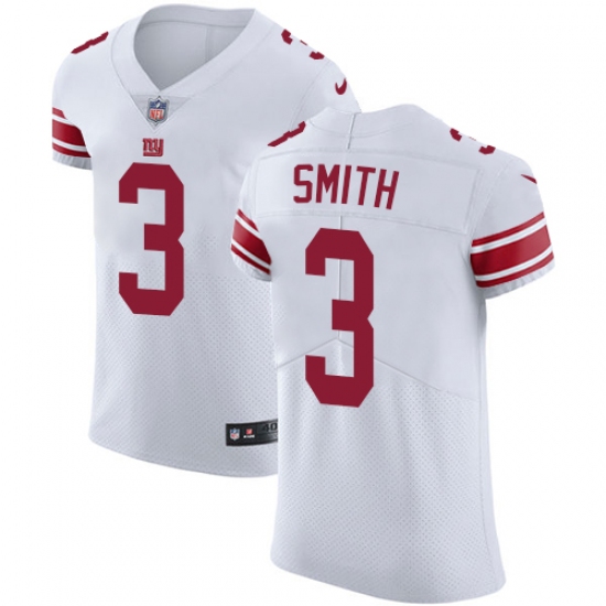 Men's Nike New York Giants 3 Geno Smith White Vapor Untouchable Elite Player NFL Jersey