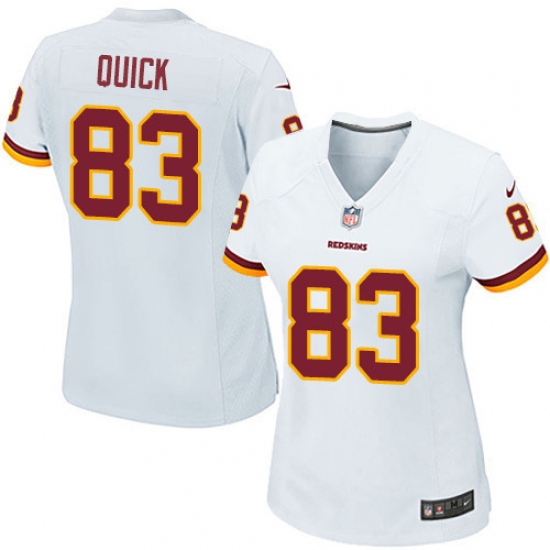 Women's Nike Washington Redskins 83 Brian Quick Game White NFL Jersey