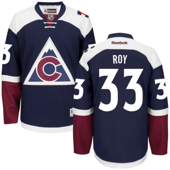 Women's Reebok Colorado Avalanche 33 Patrick Roy Authentic Blue Third NHL Jersey